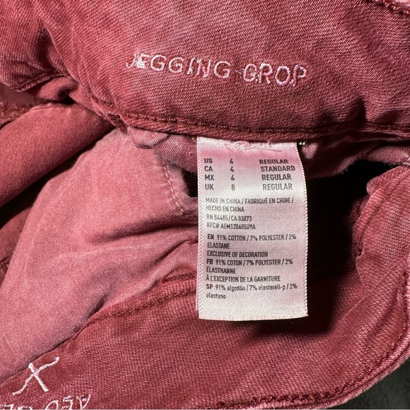 BOGO BUNDLE DEAL American Eagle Outfitters Jegging Crop Red Jeans Size 4 - Picture 4 of 5